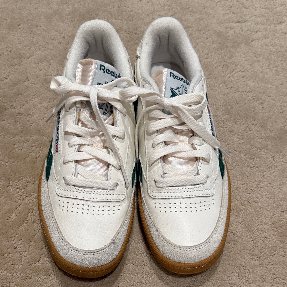 Reebok Classic White and Green Shoes